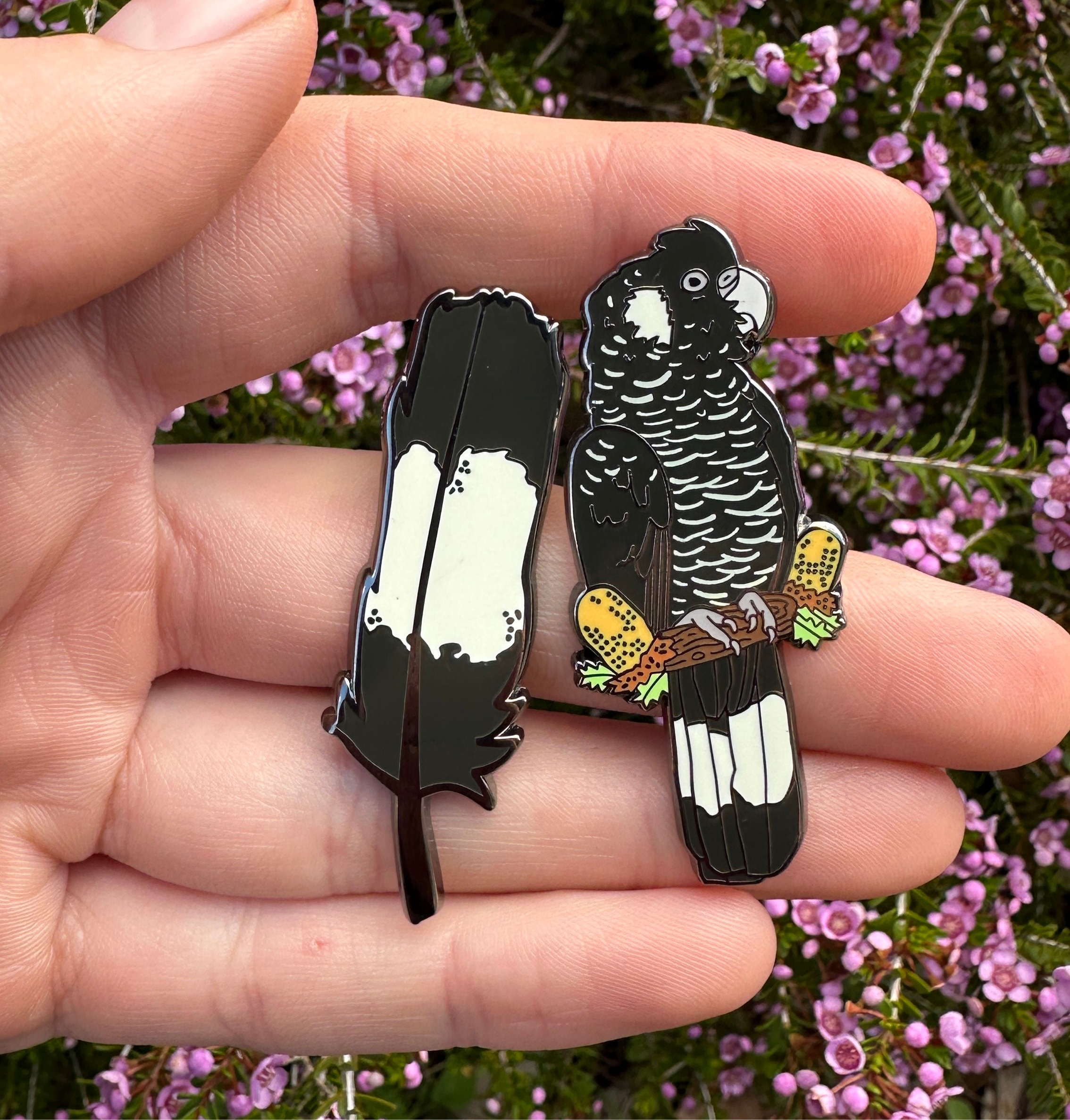 Enamel Pin: Carnaby’s Cockatoo