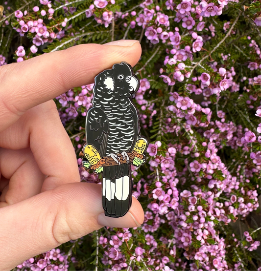 Enamel Pin: Carnaby’s Cockatoo