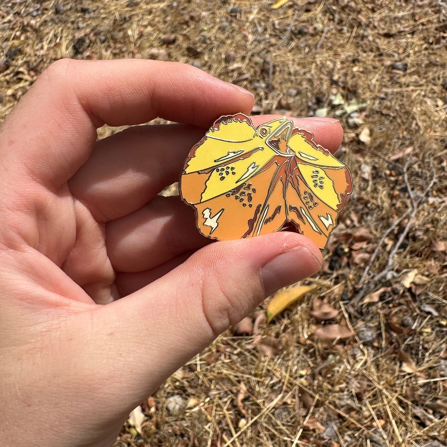 Enamel Pin: Frilled-Neck Lizard