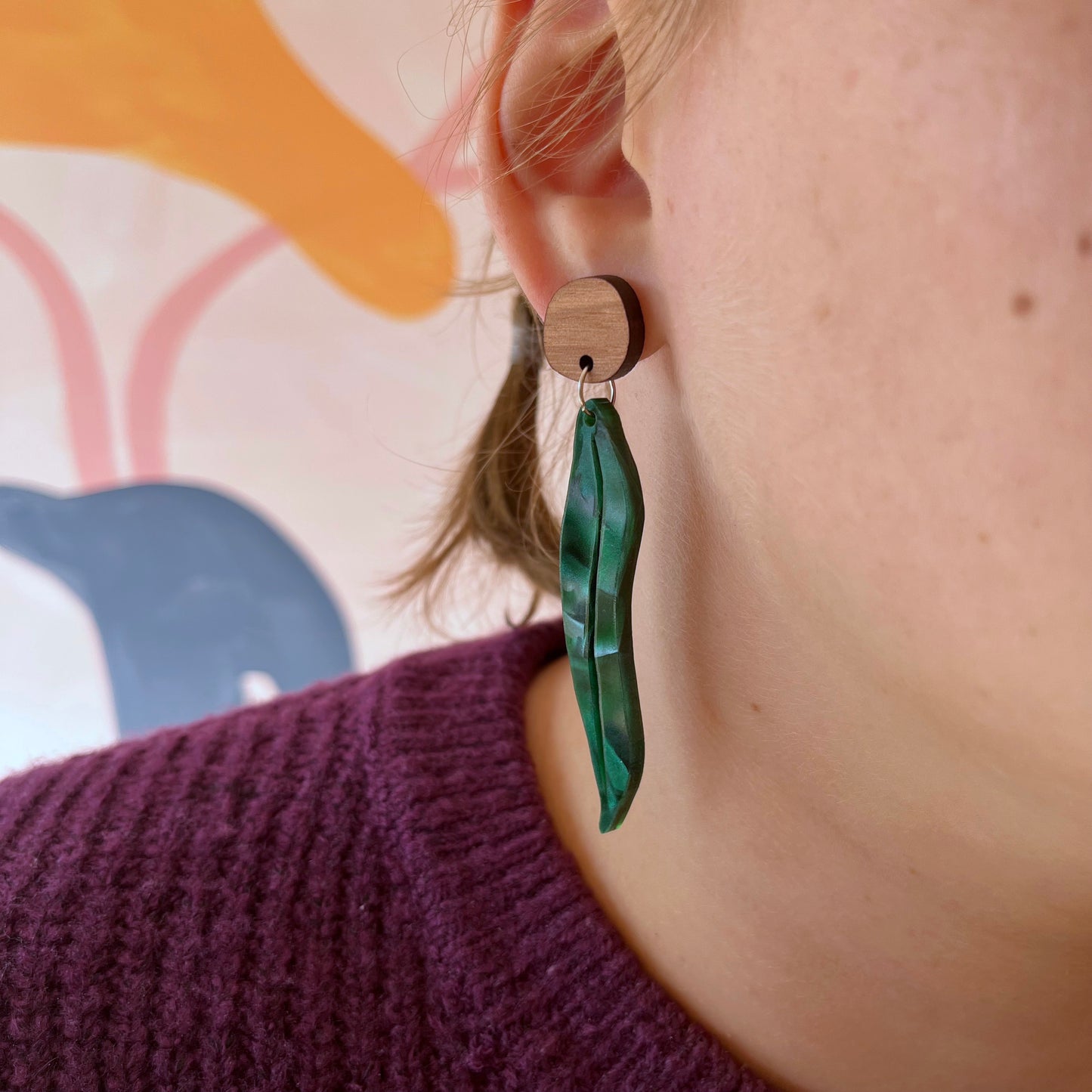 Earrings: Eucalyptus Leaf