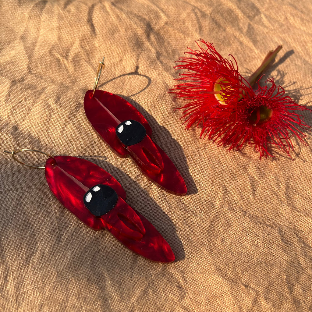 Earrings: Sturt Desert Pea