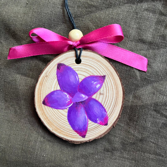 Purple Enamel Orchid Ornament