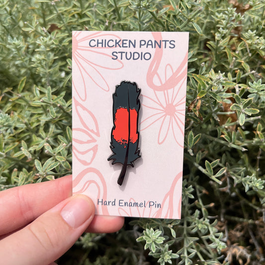 Red-Tail Black Cockatoo Male Feather Enamel Pin