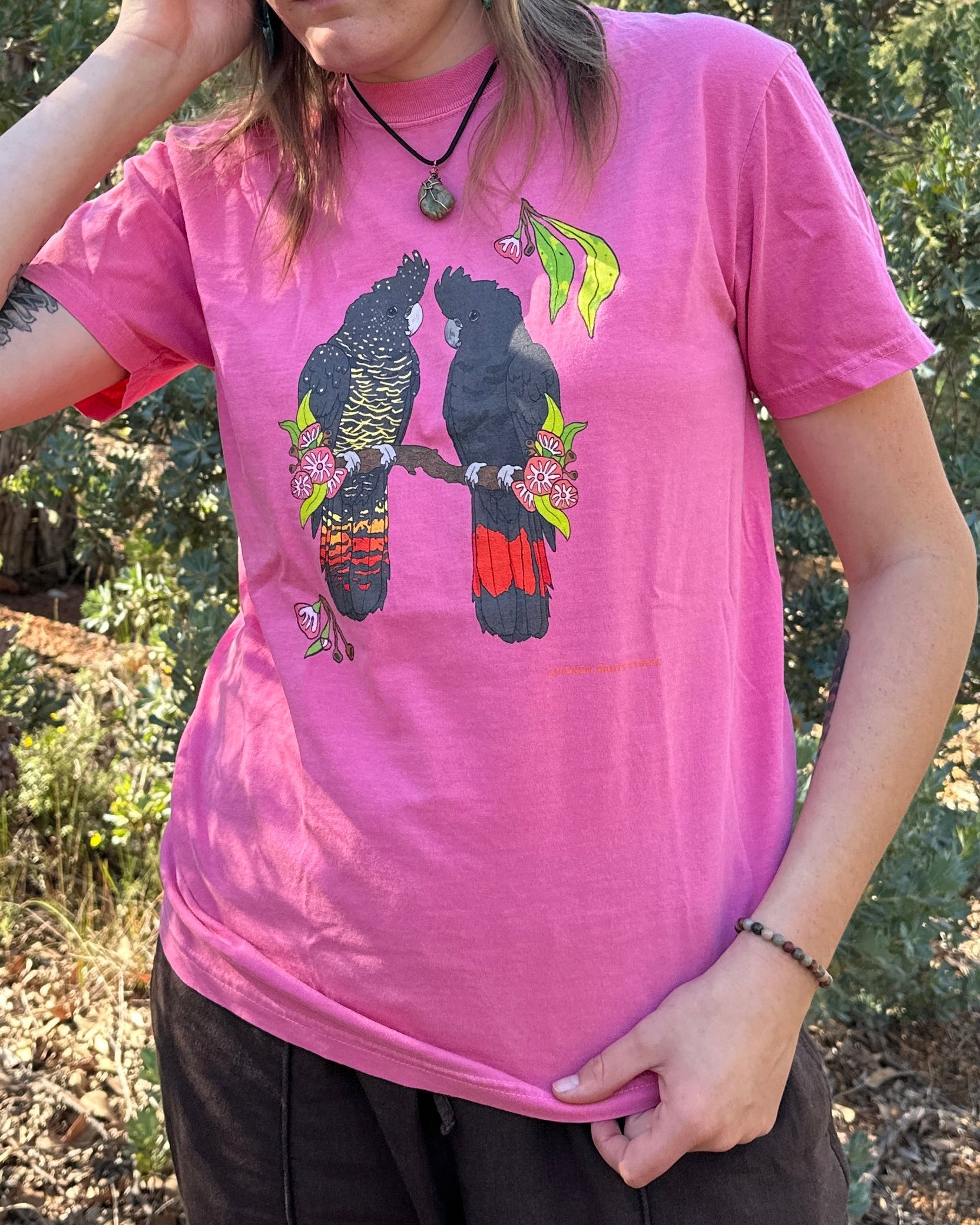T-shirt: Black Cockatoo ~ Crunchberry