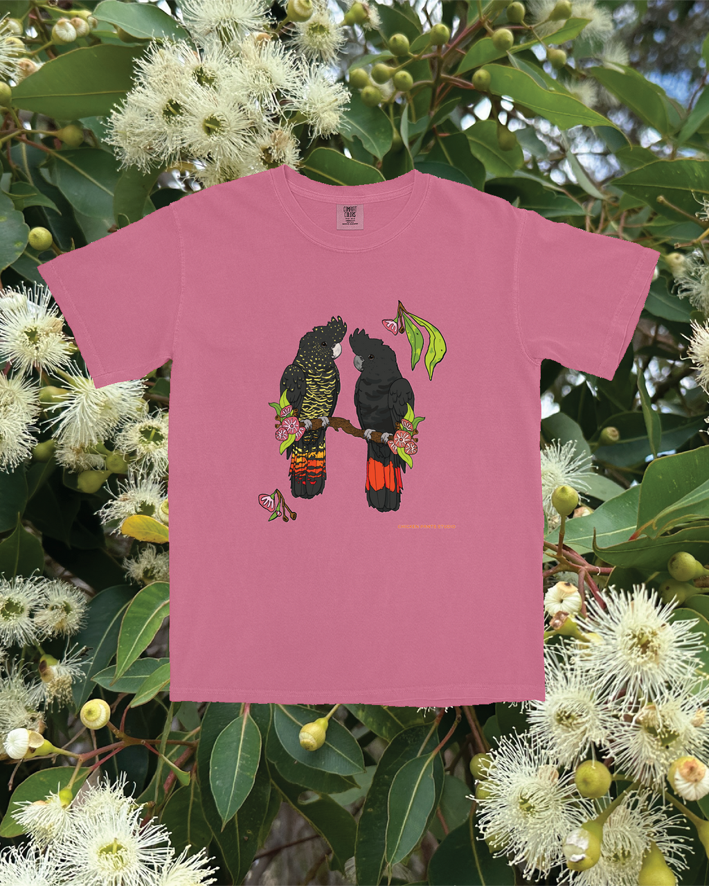 T-shirt: Black Cockatoo ~ Crunchberry