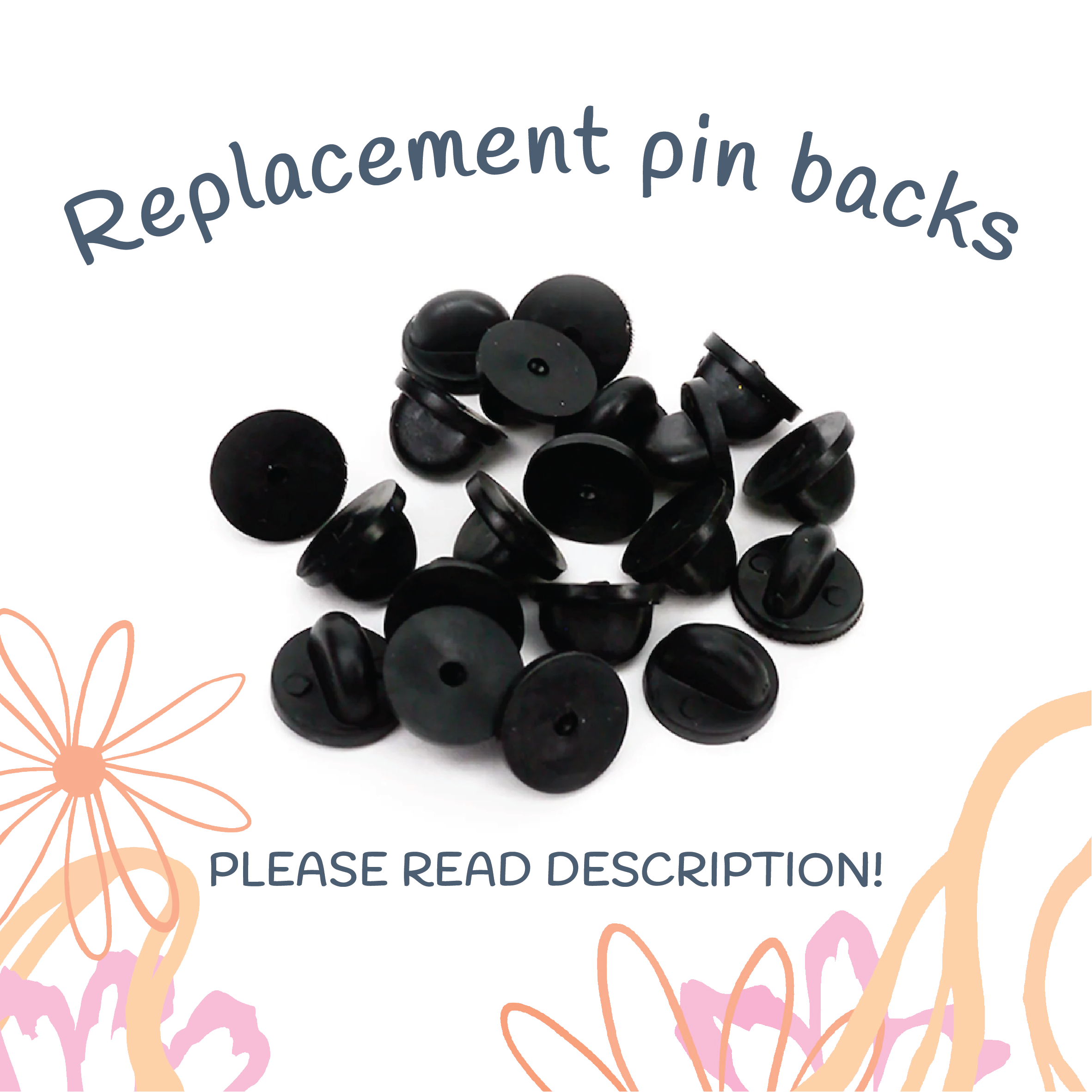 Spare rubber pin backs