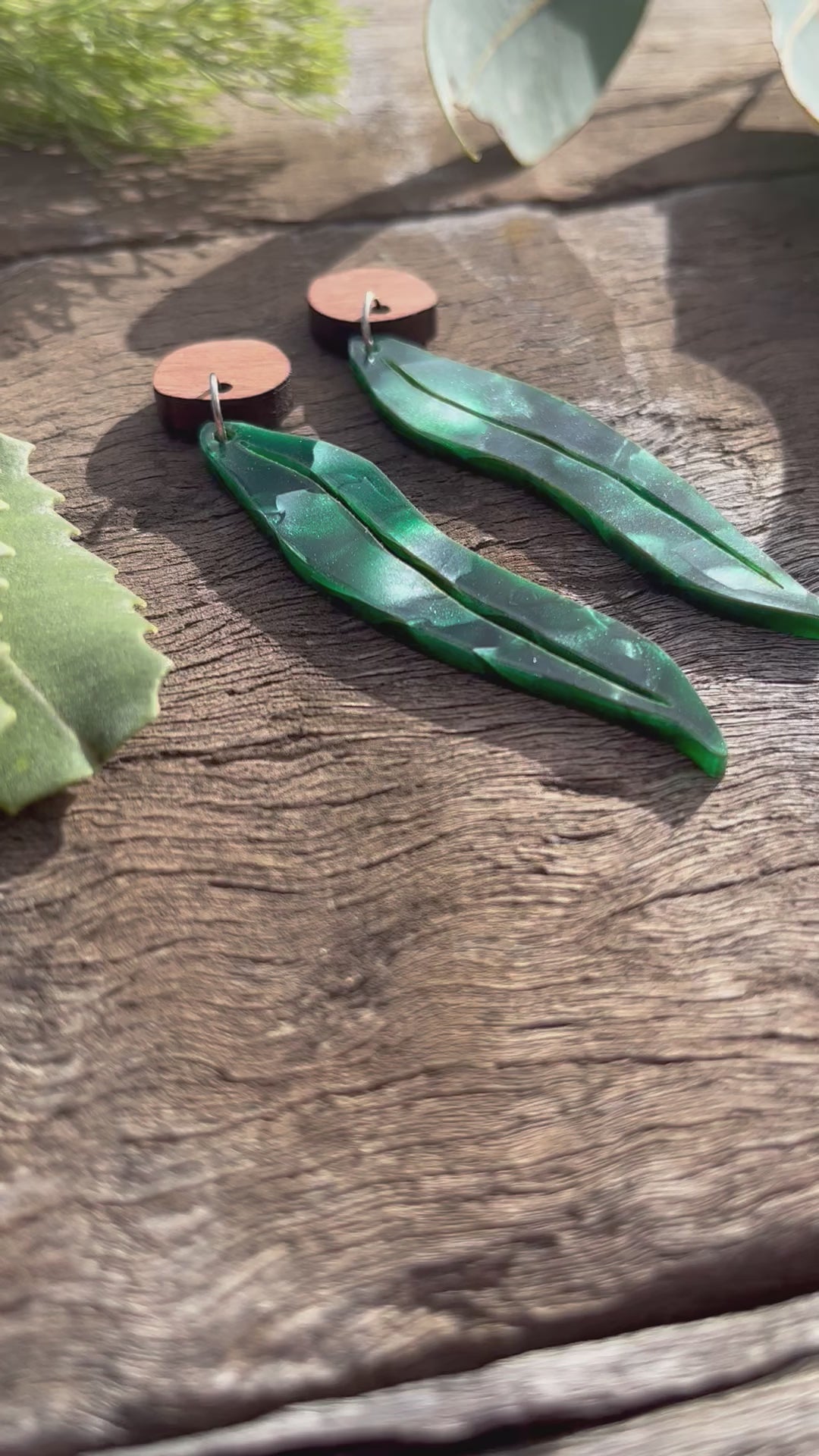 Earrings: Eucalyptus Leaf