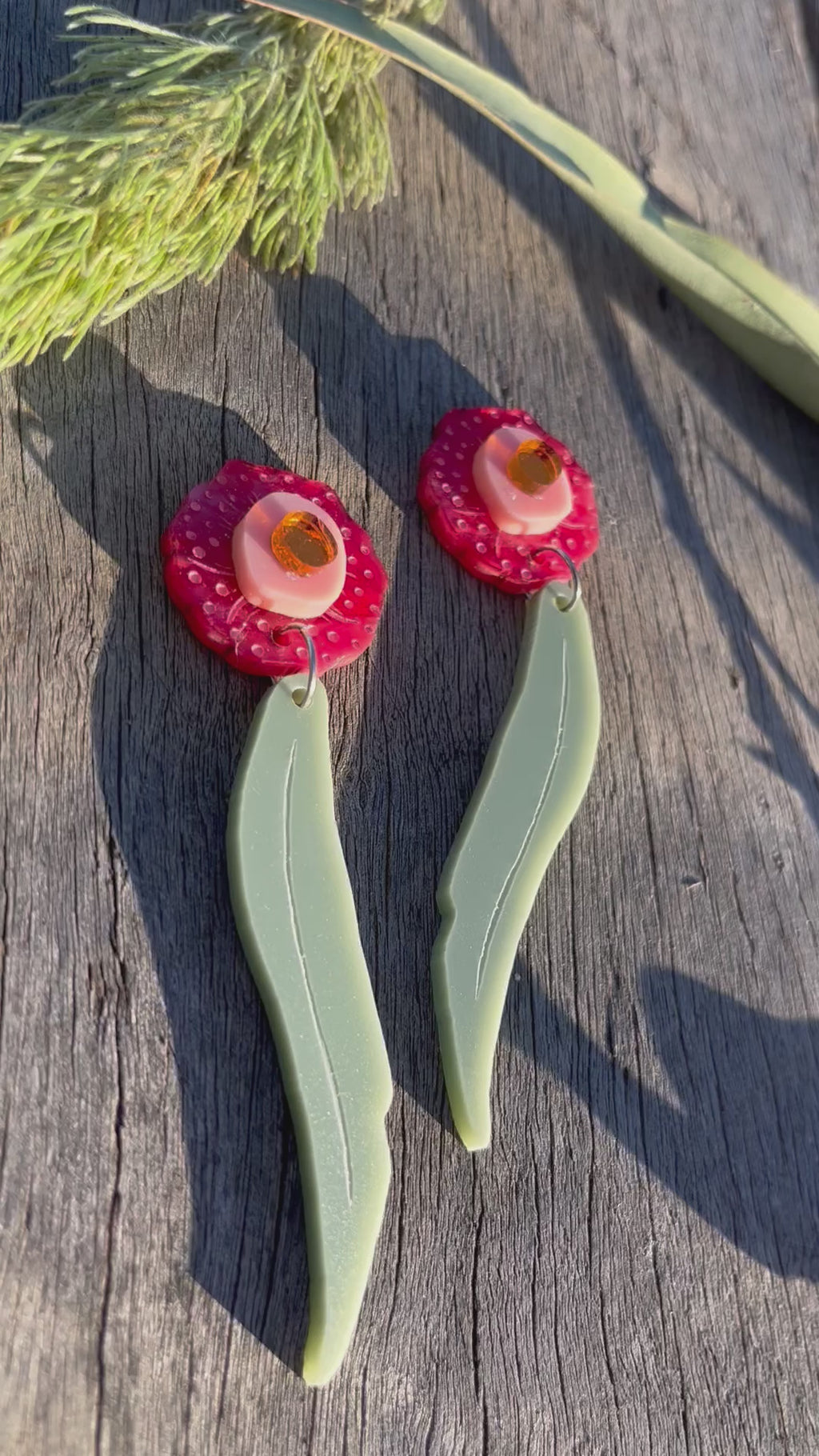 Earrings: Red Flowering Gum