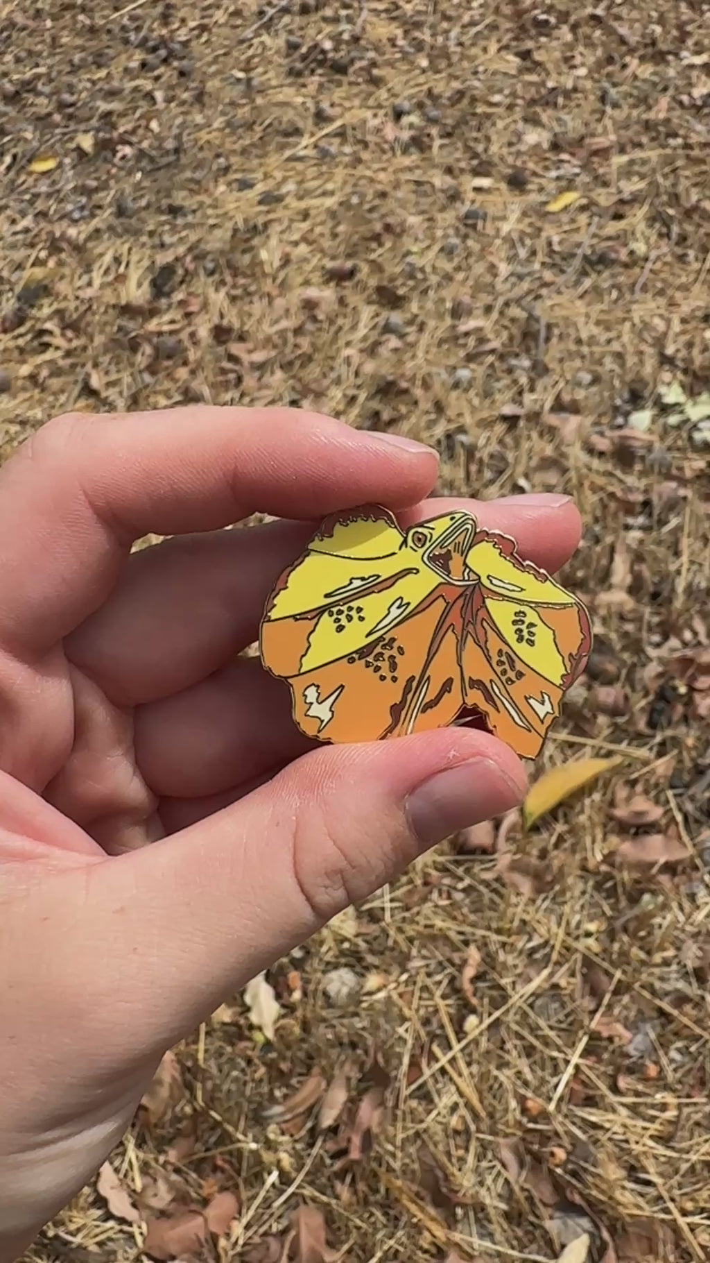Enamel Pin: Frilled-Neck Lizard