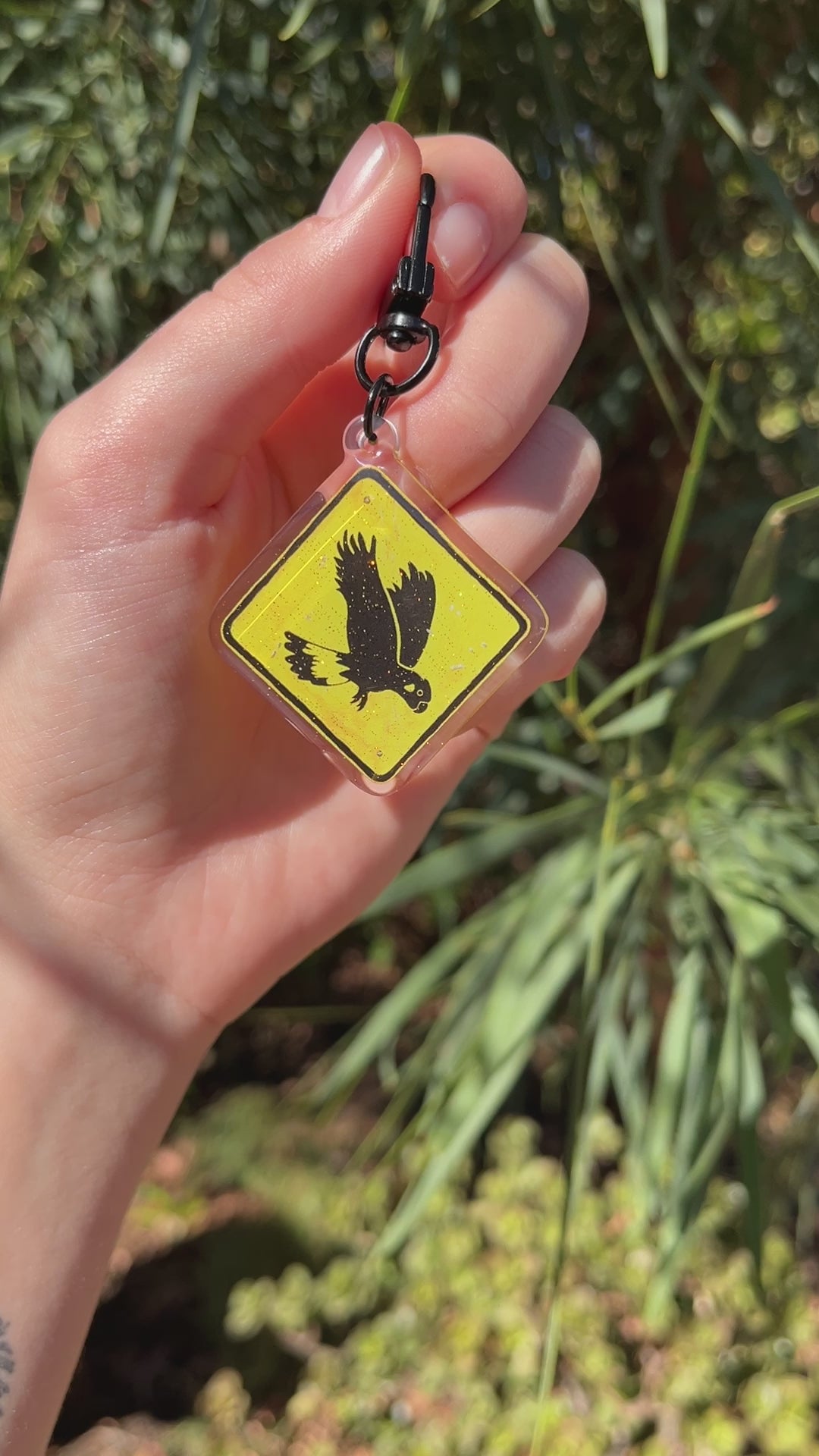 Keychain: Black Cockatoo Sign