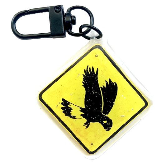 Black Cockatoo Sign Keychain