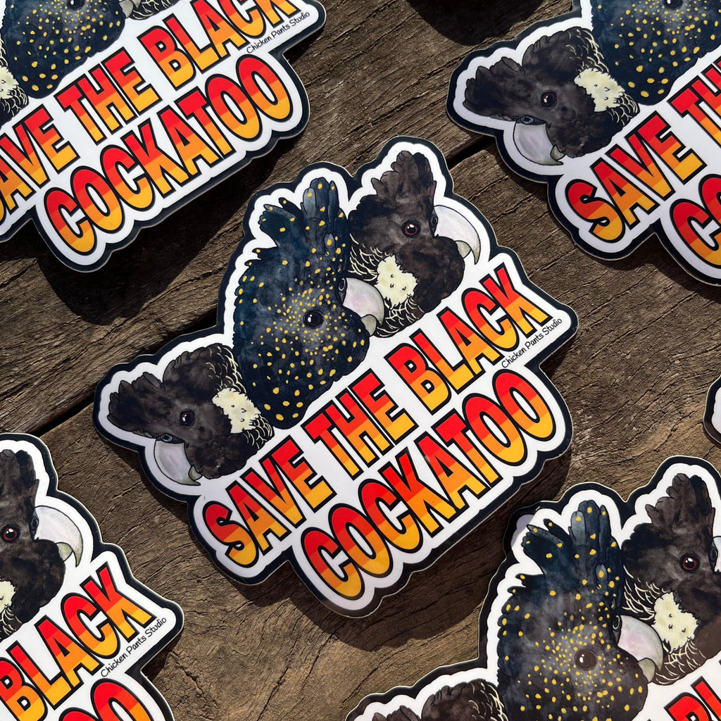 Big Black Cockatoo 8-Pack Sticker Set