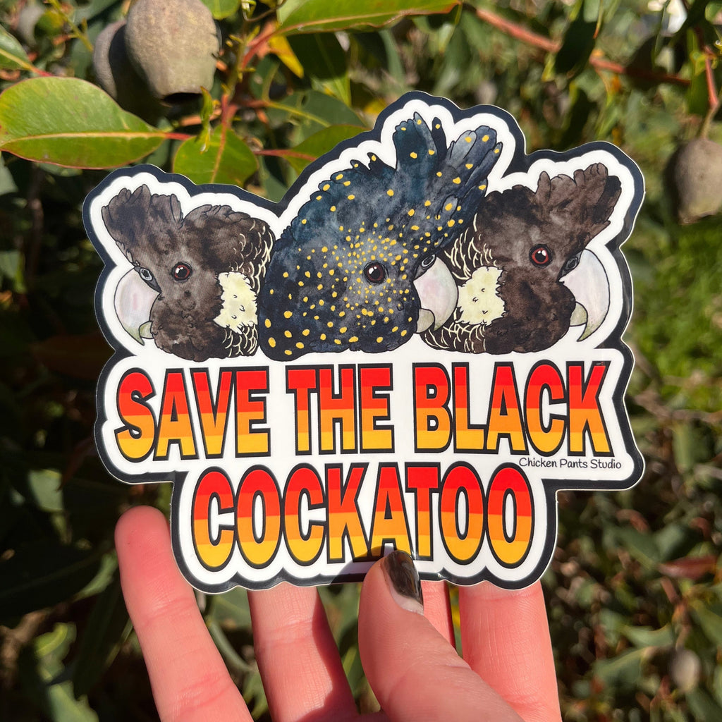 Sticker: Save the Black Cockatoo