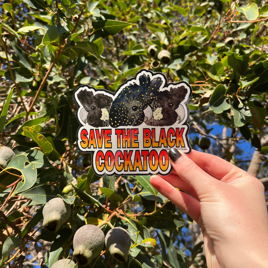 Sticker: Save the Black Cockatoo