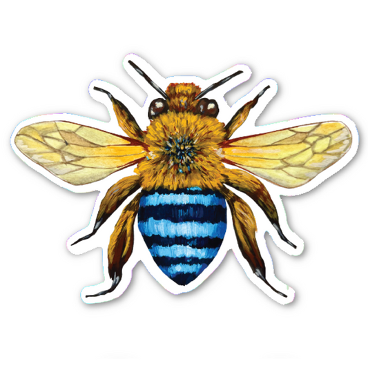 Blue-Banded Bee Holographic Sticker