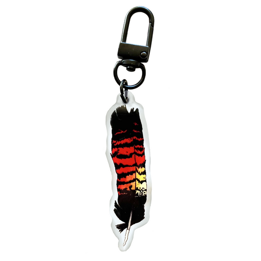 Red-Tailed Black Cockatoo Feather Keychain
