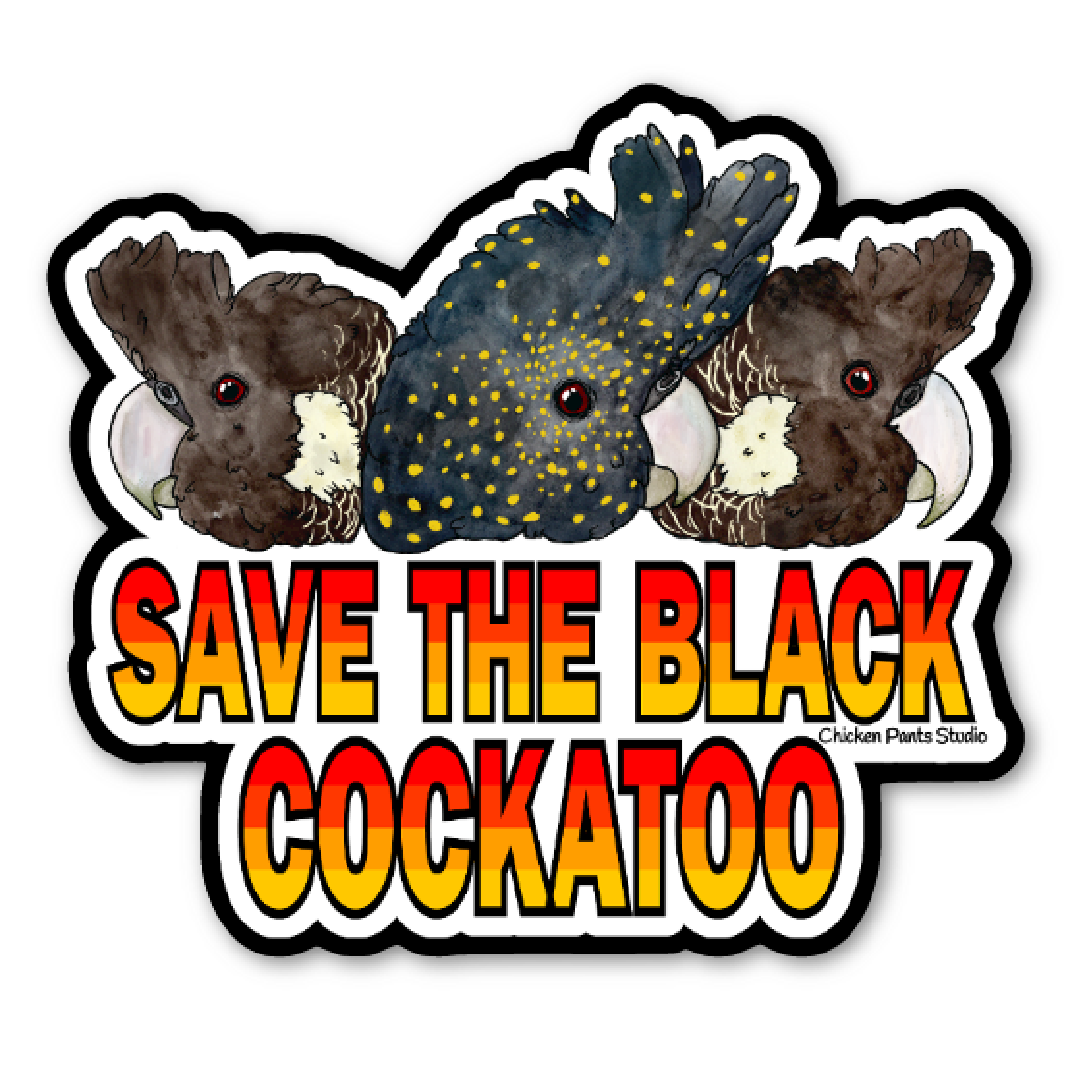 Sticker: Save the Black Cockatoo